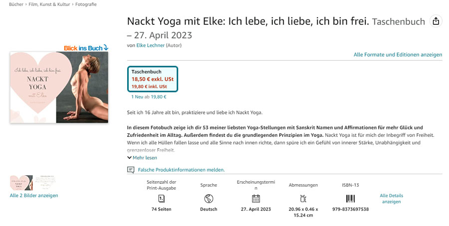 Nackt Yoga mit Elke Taschenbuch bei Amazon
